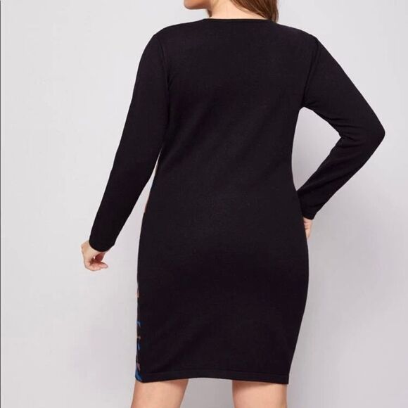 Cheetah Print accent sweater dress - Picture 2 of 7